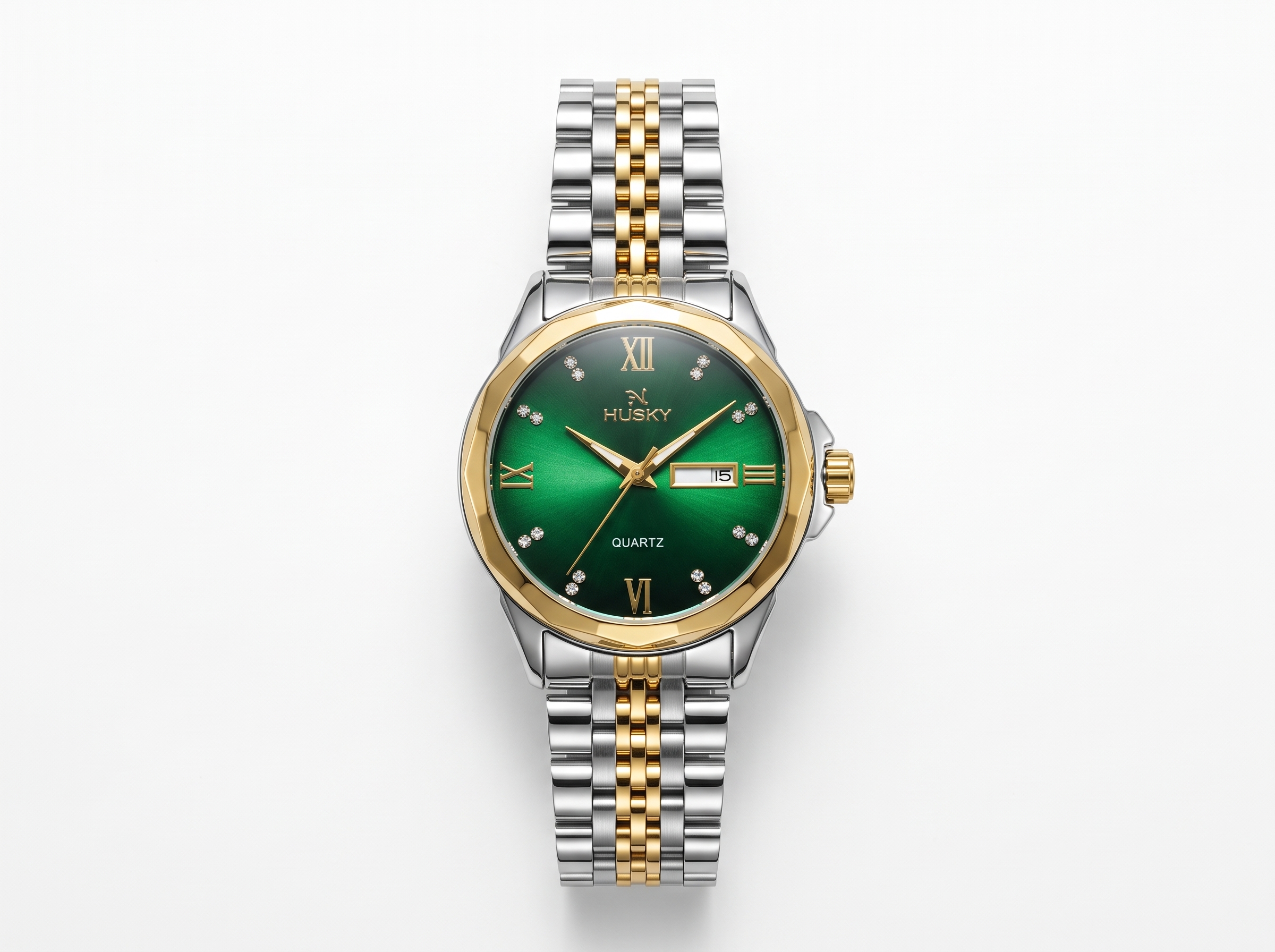 Husky Emerald Green Two-Tone Watch
